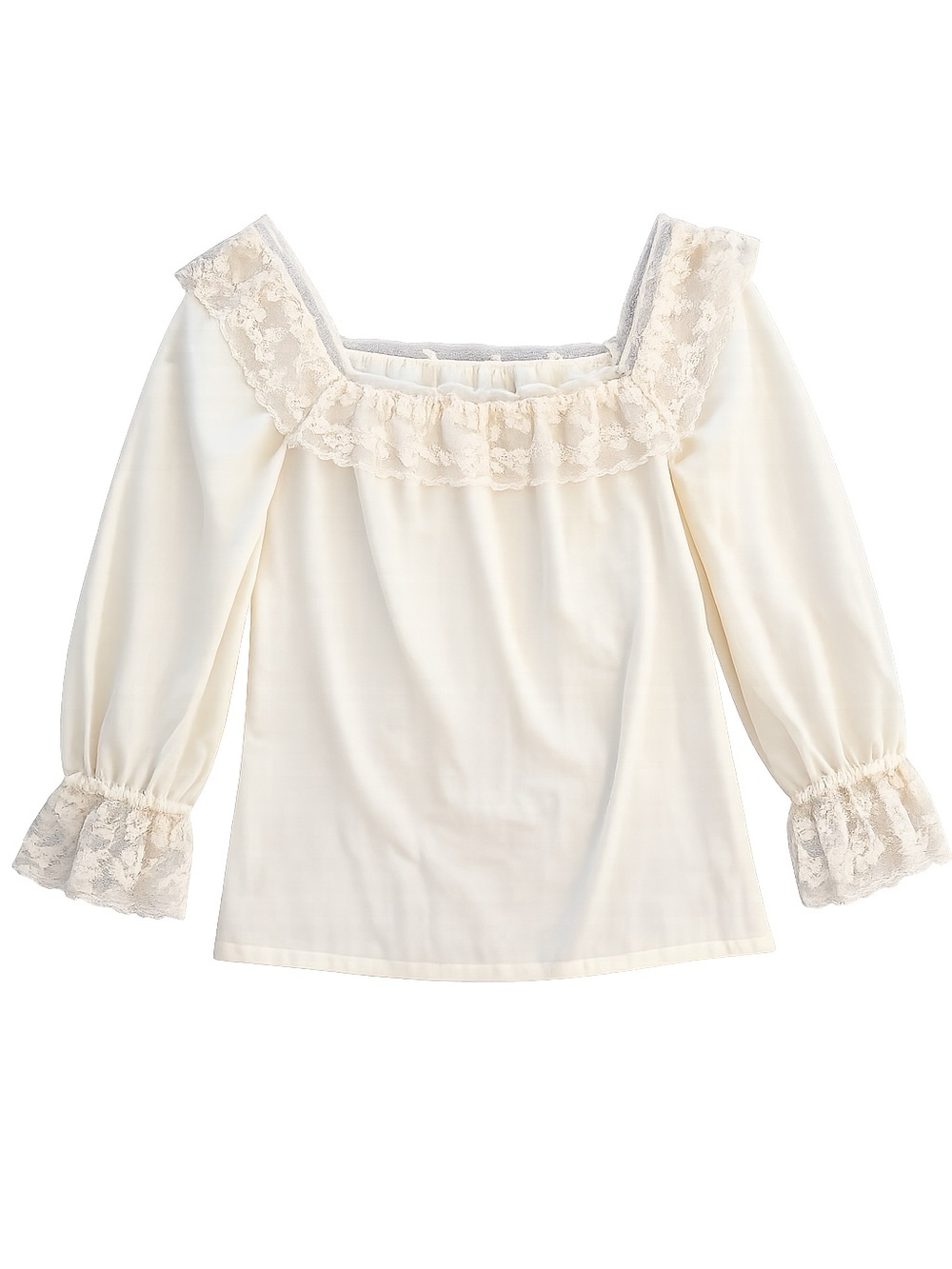 Carefree Fashions Scottsdale Vintage Ivory Lace Prairie Peasant Blouse M